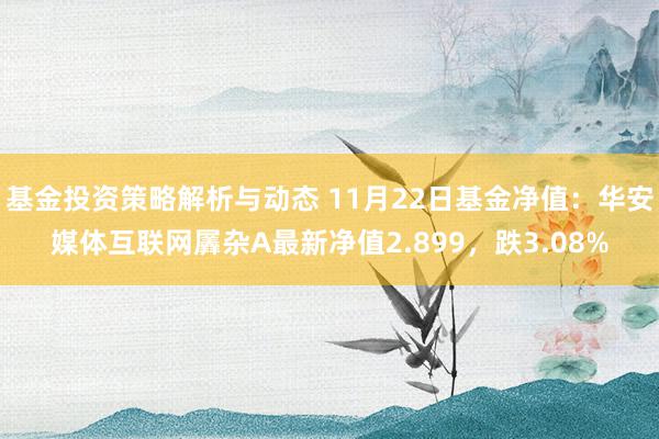 基金投资策略解析与动态 11月22日基金净值：华安媒体互联网羼杂A最新净值2.899，跌3.08%