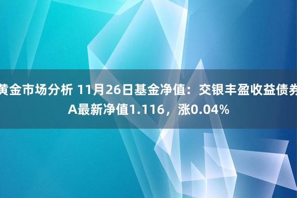 黄金市场分析 11月26日基金净值：交银丰盈收益债券A最新净值1.116，涨0.04%