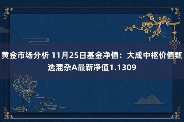 黄金市场分析 11月25日基金净值：大成中枢价值甄选混杂A最新净值1.1309